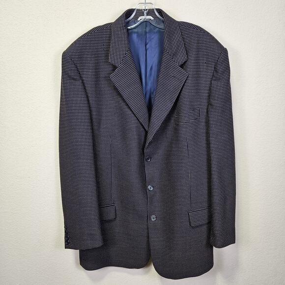 VTG Zanieri Lanificio Cessilstrona Wool Sport Coat Mens 38L Houndstooth Blazer - Picture 1 of 16